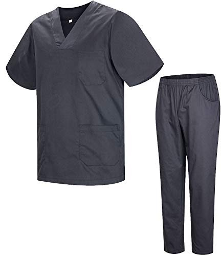 MISEMIYA - Uniformes Sanitario Unisex Uniformes Sanitarios MÉDICOS Conjuntos Sanitarios BZ-817-8312 - L, Gris 21
