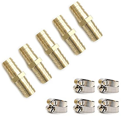 5 Pcs 1/2 Garden Hose Connector Garden Hose Fittings Hose Mender End Repair Mender Kit with Stainless Clamp
