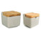 D,casa Salero y Azucarero Cocina Ceramica con Tapa Madera para Cocina Factory - Natural
