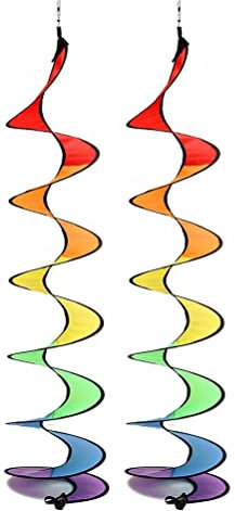ARTOCT Regenbogen-Spiral-Windmühle, hängende Spirale, Regenbogen-Windrad, rotierende Windmühle, buntes Windspiel Garten, Zuhause, Outdoor, Camping, Zelt, Dekoration