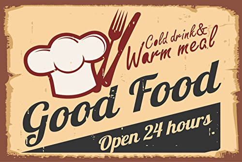 Cartel de chapa de 20 x 30 cm, diseño de bebidas frías y cálidas, para regalo
