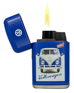 Original Volkswagen Stabfeuerzeug - VW Bus Samba T1 Metall Geschenkset Gas Retro (Blau)