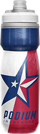 CamelBak Podium Chill Bouteille d'eau isotherme pour vélo – Facile à presser – S'adapte à la plupart des cages de vélo – 621 ml, Texas