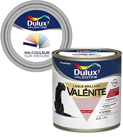 Ma Couleur Sur-mesure par Dulux Valentine – Peinture Laque Glycéro - Grande résistance pour boiseries et ferronneries - Brillant Rose des Sables 0,5 L