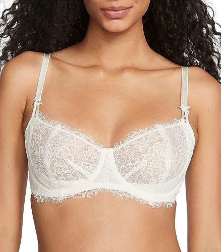 Victoria's Secret Dream Angels Wicked Unlined Lace Balconette Bra, Bras for Women, Coconut White, 38B