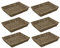 JVL Hand Woven Seagrass Rectangular Storage Tray, H:6 x W:33 x D:25cm, Capacity:4L, Set of 6