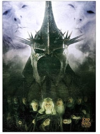Displate Offiziell Middle Earth MetallPoster Magnetische Befestigung Inklusive Lizenziert Bilder Hochwertiges Poster Black Gate of Mordor - King of the Nine Riders 45 cm x 32 cm