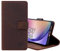 Burkley Leder Handyhülle für Samsung Galaxy A54 Leder Book Case Handytasche mit Magnetverschluss, 360° Schutz, Kick-Stand und Kartenfach (Coffee)