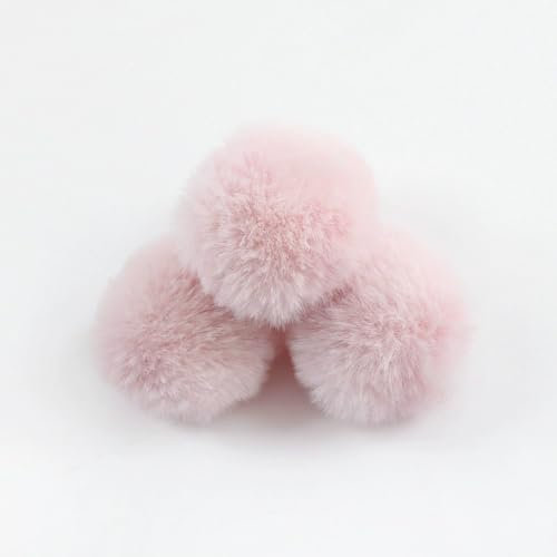 SYSUII 20 Stück Fellbommel Pompon Kunstfell Pompon 4cm Künstliche Fellbommel für StrickMützen und Beanies Taschenanhänger Schlüsselanhänger Anhängern Basteln Waschbär Haarkugel Anhänger DIY-Hell-Pink