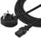 TRD UK Kettle Lead Power Lead 0.5M, 1M, 3M & 5M 3 pin power cable for TV, pc, monitor, plug, printers power cord (5M Braided)