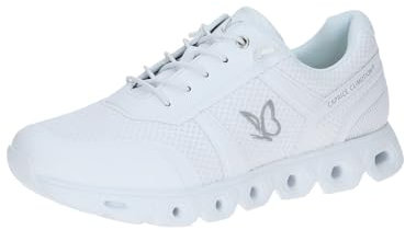CAPRICE Damen Sneaker flach mit Schnürsenkeln Vegan, Weiß (White Comb), 38 EU