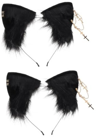 Holibanna 2St Stirnband mit Katzenohren Make-up-Accessoires Haarschmuck für Mädchen tierohren haarreif tier ohren haarreif mädchen stirnbänder Tiara Party-Haarreifen Haarreifen für Mädchen