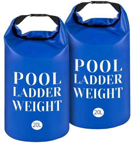 2 Stück 500D PVC Schwimmbadleitergewichte, 20 l, Trittgewicht Sandsäcke | Befüllbare Pooltreppe Gewichtsankertasche mit robustem Griff, wasserdichte Sandgewichtsäcke für Pooltreppen