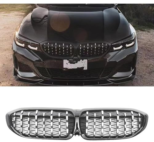 Auto Front Kühlergrille für BMW G20 330i 2019-2022 51138072085, Mesh Grill Frontstoßstange Wabengrill Komplett Kühlergrill Stoßstange Verschleißteile Car Styling