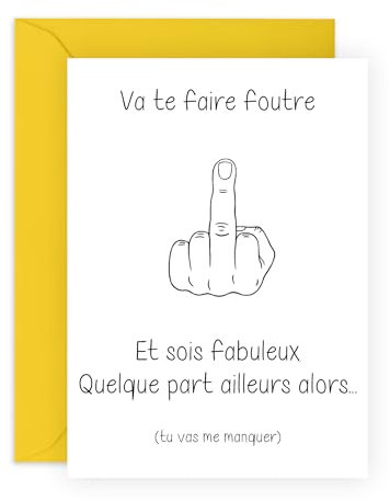 Central 23 Carte De Depart Drole Pour Homme Femme – Carte Felicitation Grossière Pour Un Nouvel Emploi Collège – Cadeau Pour Collegue Ami Colocataire – Livré Avec Des Autocollants