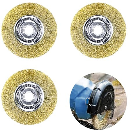 3 Stück Fugenbürste Kompatibel mit Gloria Multibrush und Anderen Drahtbürsten, 10 mm Breite Weedbrush für Gloria, Runde Ersatzbürste Bürste für Unkraut, Moos, Steine Entfernen