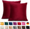 Emilie-Textil 2er Set SAMT Kissenbezug, Decorative Kissenhülle, Sofakissenbezug mit Verstecktem Reißverschluss, 14, Größen 40X40 / 45X45 / 50X50cm (2, Weinrot, 50X50)