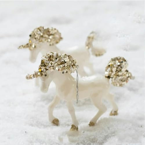 Weihnachtskugel zum Aufhängen, Dekoration für Zuhause, Hotel, Schaufenster, glänzende Weihnachtsbaumspitze, Stern, Eichel, Elch, Anhänger, Kunstartikel, Geschenke-Einhorn