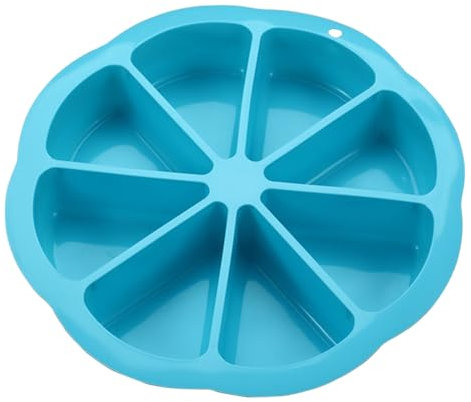 JACKANNA Triangle Silicone Baking Mould Large, 8 Cavities Silicone Baking Cake Mould/Cake Slice Mould/Triangle Cake Mould, Pizza Slice Mould, Tortilla Mould, DIY Baking Tools (Azure Blue)