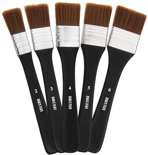 5 pennelli piatti larghi, pennelli artistici per pittura acrilica, pennelli morbidi di dimensioni assortite, pennelli in nylon, pennelli per pittura artistica, set di pennelli per pittura a olio,