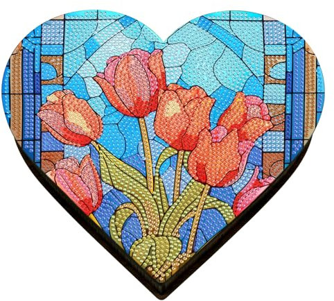 Aischens Diamond Painting Kinder, Kreatives DIY Diamant Bastelset für Mädchen 5-12 Jahre, Schmuckkästchen mit Integriertem Spiegel, Kunsthandwerk DIY Diamant Spielzeug Malsets für Kinder