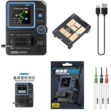 Tester per transistor LCRP1 Tester multifunzione per componenti elettronici con schermo a colori per strumento di analisi a semiconduttore