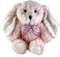 Générique Peluche Doudou Lapin avec Nœud Rose – Douce et Câline – H. 22 cm – Couleur Gris ou Rose – Certifiée CE (Rose)
