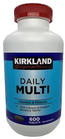 Kirkland Signature Daily Multi Vitamins, 600 Tablets – Comprehensive Nutritional Support, Essential Vitamins, and Minerals for Adults, Energy, Immunity, Bone Health, and Overall Well-Being