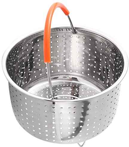 Jrifedptry Stainless Steel Steamer Basket Pressure Cooker with Silicone Covered Handle Sturdy Steamer Basket
