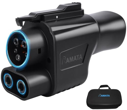 RAMATA Passend für Tesla Supercharger zum Aufladen von Ford F150 Lightning, Cadillac Lyriq Hyundai Ioniq, Mach-E, GM, Rivian, Mercedes NACS auf CCS Adapter, 500 A Gleichstrom, schnelles Aufladen, mehr