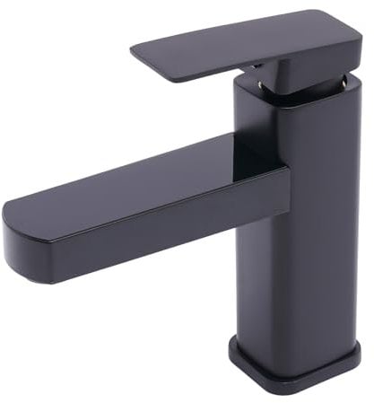 Digitale Wasserhahn mit LED Temperaturanzeige, LED Waschtischarmatur Wasserhahn Bad Waschbecken Mischbatterie Einhebel Kalt und Heißwasser Wasserfall Waschtischarmatur (Schwarz)