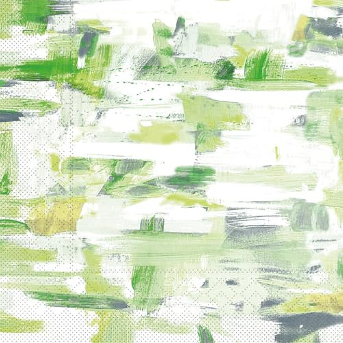 Mank Serviette Pablo, Einwegservietten Frühlingsservietten Sommerservietten aus Airlaid stoffähnlich oder Tissue Papierserviette grüne oder blaue Servietten (100, 33 x 33cm, Tissue Grün)