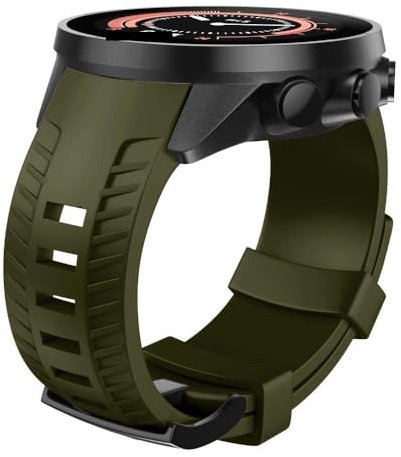 HKTS Für Suunto 9 Band Weiche Silikon Armband Für 9 GPS Baro Ersatz Uhr Band Sport Für Männer Frauen(Green Army)