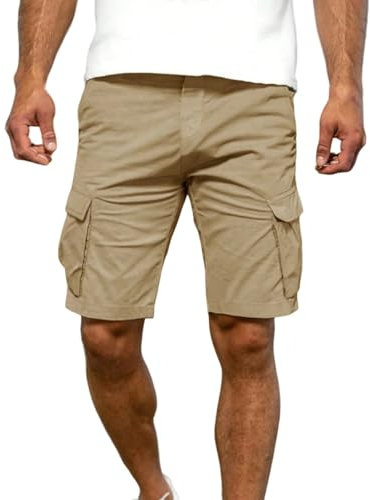 Generisch Tarnarbeitshorts Kurze Hosen Herren Bermuda Shorts Sommer Chino Baumwolle Elastische Taille Mit Taschen 2XL