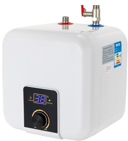 Chauffe-eau électrique 8 l - 1500 W 220 V - Mini affichage numérique - Valve de sécurité - Affichage numérique LED - Pour cuisines, restaurants, écoles