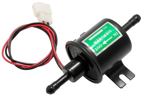 Hoypeyfiy HEP-02A Electric Fuel Pump, Low Pressure Fuel Pump, General Purpose Electric Pump for Motorcycles ATVs Trucks and Boats (2.5-4 PSI, Solid Copper Coil)