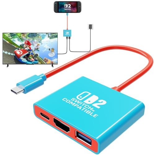 Talacone Switch 2 Dock für Nintendo Switch 2 (2025), 3 in 1 Switch 2 TV Adapter mit 4K/60HZ HDMI, USB 3.0 Port und Type C 100W PD, kompatibel mit NS Switch 2, Steam Deck, Smartphones, PC