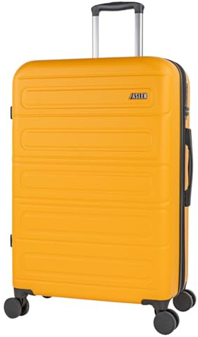 JASLEN - Valise Grande Taille 23Kg Rigide Spacieuse XL Pour Soute Avion Ultra Résistante Valise Extensible Avec Cadenas à Combinaison Cadenas à Combinaison TSA Idéale Pour Voyages Longs Et M, Moutarde