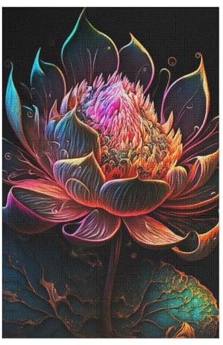 Lotus Holzpuzzle 1000 Teile,Puzzles Für Erwachsene, Impossible Puzzle, Kinder Legespiel (78×53cm)