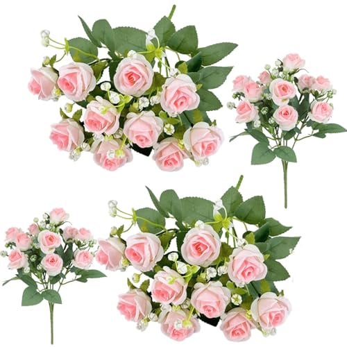 ZenyTra Künstliche Rosen 20 Stück Rosa | 32 cm Realistische Seidenrosen Mit Langem Stiel | Künstliche Blumen Für Hochzeitsdeko, Brautstrauß, Tischdeko & Wohnzimmer (Zartrosa)