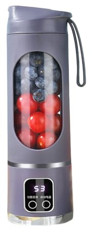 Freshly Juicer Maker - Exprimidor eléctrico con pantalla digital, recargable por USB, para entrenamientos, viajes y cocinas pequeñas, funciona con pilas