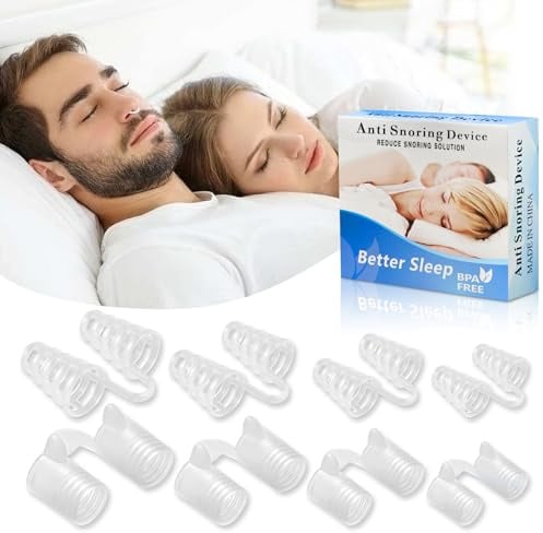 Anti Schnarch Schiene, Nasenspreizer Gegen Schnarchen, Komfortable Schnarchschiene, Nasenklammer & Nasenspreizer,Zwei Arten von Weich und Hart, Jeweils 4 Größen (Weiß)