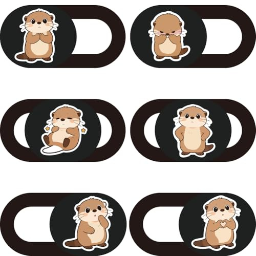 PRESSINART 6Stk 6 Designs Niedliche Laptop Kamera Abdeckung Datenschutz Zubehör 1 mm Ultradünne Webcam Abdeckung Schiebe Schutz Blocker für Desktop Computer Tablet Notebook Mini PC Büro Nutzung