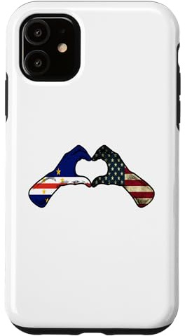 Hülle für iPhone 11 Cabo Verde Amerikanische USA-Flagge – USA Cabo Verde Herz