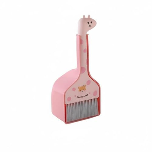 KiBcsLic Ensemble Balai et Pelle pour Enfant Jeu D'imitation Balayette et Pelle Dessin Animé Développe la Motricité Jouet de Nettoyage pour Tout-Petit , Rose