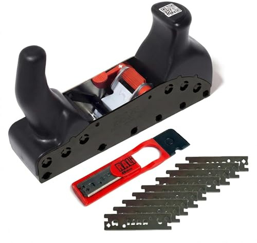 RALI 220 EVO B Rabot Pro + 10 Lames Chrome Sans Affûtage Menuiserie | Pack rabot manuel professionnel zéro affûtage avec 10 lames de rechange. Idéal menuiserie.