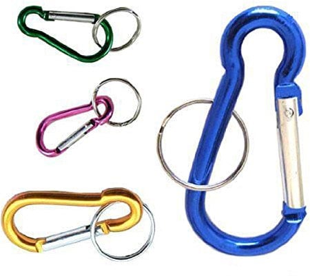 5 Pcs of Carabiner Spring Snap Link Hook with Key Ring – 60mm 2.6”