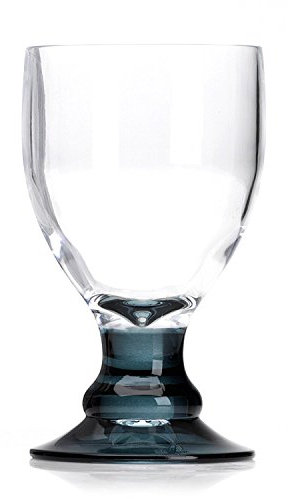 Flamefield Bella Acrylic Goblets with Black Stem 14oz / 410ml - Set of 4 - Plastic Wine Glasses