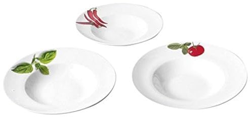 Pastateller, mit mediterranem Motiv, weiß, Ø 27 cm (Modell zufällig, 1 Stück)