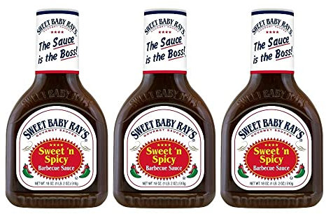 Sweet Baby Ray's Gourmet Sauces - De dulce rayo bebé, salsas de barbacoa, una botella de 18 onzas (paquete de 3) (dulce 'n picante)